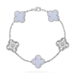 CLOVER 5 MOTIF PURPLE CHALCEDONY BRACELET COLLECTION