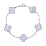 CLOVER 5 MOTIF PURPLE CHALCEDONY BRACELET COLLECTION