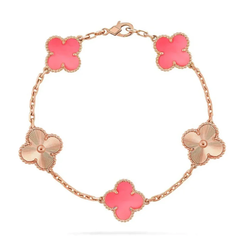 CLOVER 5 MOTIFS PINK MOP BRACELET COLLECTION
