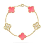 CLOVER 5 MOTIFS PINK MOP BRACELET COLLECTION