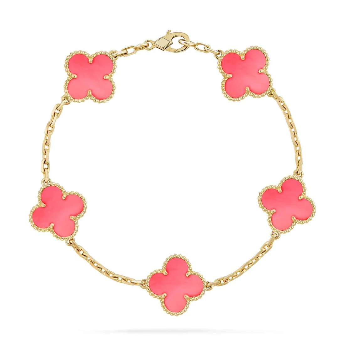 CLOVER 5 MOTIFS PINK MOP BRACELET COLLECTION CLOVER 5 MOTIFS PINK MOP BRACELET COLLECTION