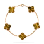 CLOVER 5 MOTIFS TIGER EYE BRACELET COLLECTION
