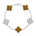 CLOVER 5 MOTIFS TIGER EYE BRACELET COLLECTION