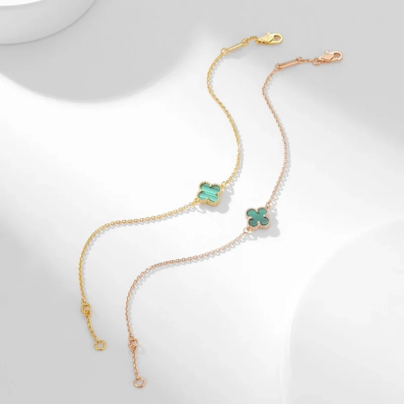 CLOVER BRACELET MALACHITE 1 MOTIF