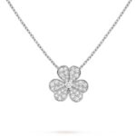CLOVER DIAMOND NECKLACE SILVER
