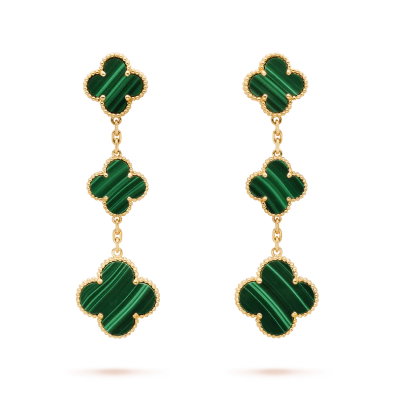 CLOVER MALACHITE 3 MOTIFS GOLD