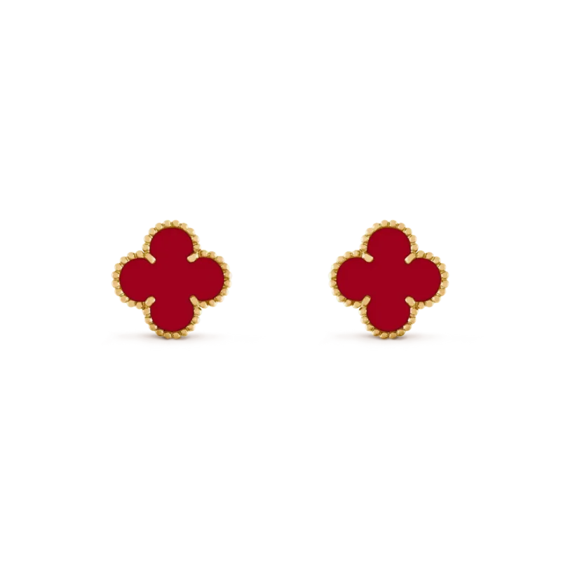 CLOVER MEDIUM 1 MOTIFS CARNELIAN EARRINGS