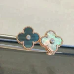 CLOVER MEDIUM 1 MOTIFS GRAY MOP DIAMOND EARRINGS