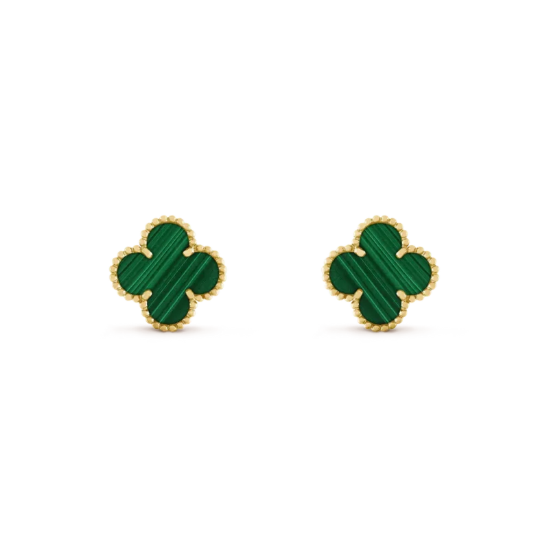 CLOVER MEDIUM 1 MOTIFS MALACHITE EARRINGS