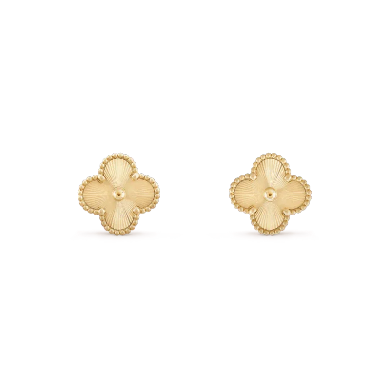CLOVER MINI 9.5MM LASER EARRINGS
