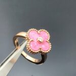 CLOVER RHODONITE ROSE GOLD RING