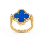 CLOVER RIVERSIBLE BLUE AGATE RING