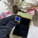 CLOVER RIVERSIBLE BLUE AGATE RING