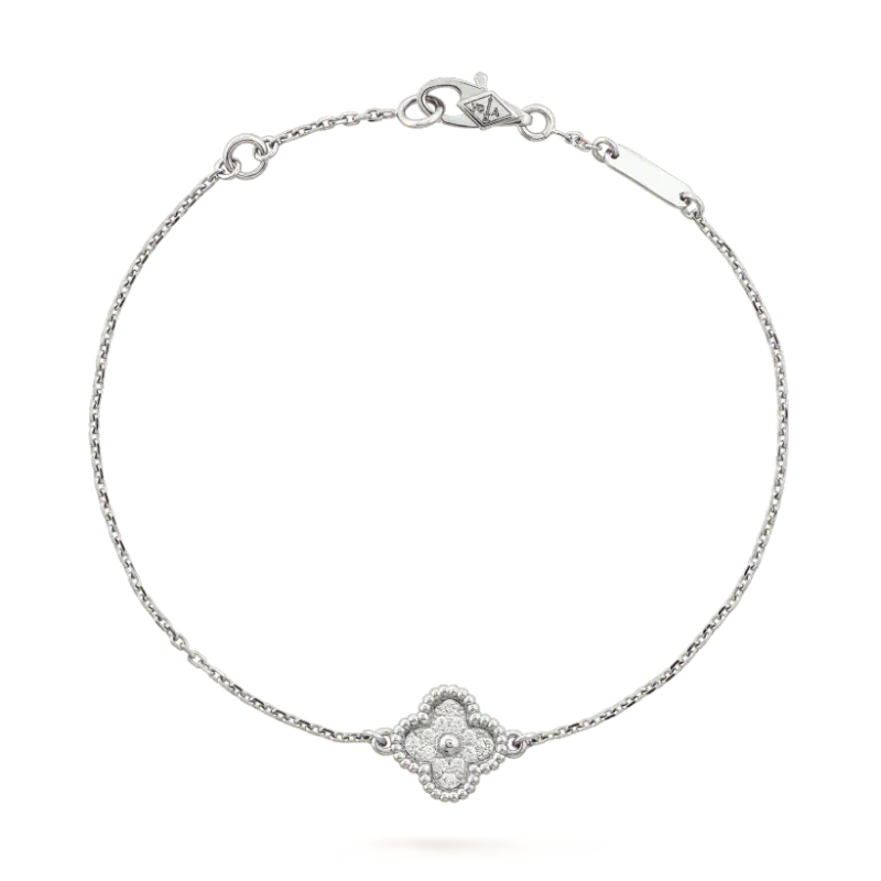 CLOVER SINGLE FLOWER BRACELET SILVER