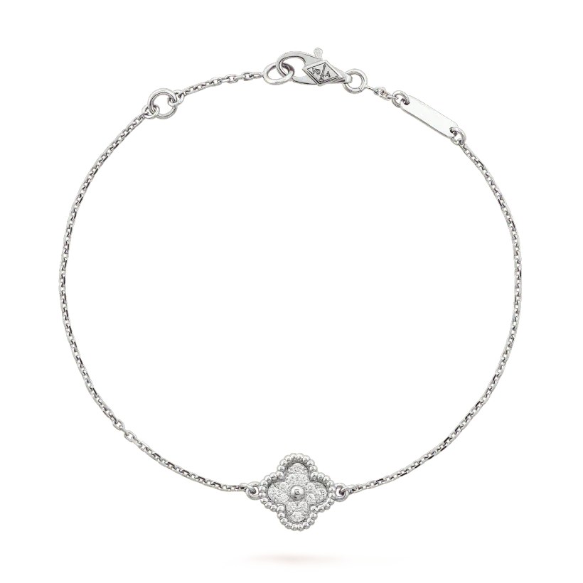 CLOVER SINGLE FLOWER BRACELET SILVER CLOVER SINGLE FLOWER BRACELET SILVER
