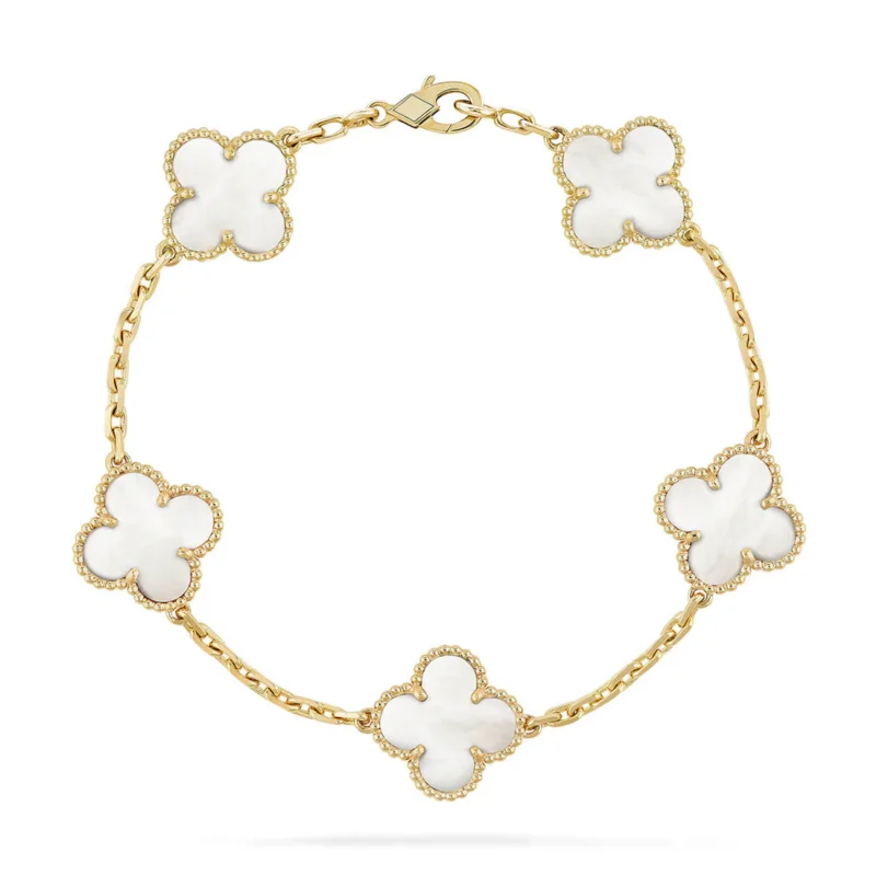 CLOVER WHITE PEARL MOP 5 MOTIF BRACELET COLLECTION
