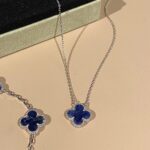 CLOVER 15MM PIETERSITE NECKLACE SILVER - Image 2