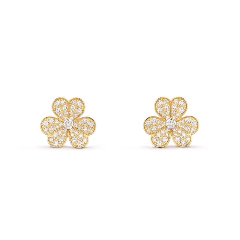 FRIVOLE GOLD FLOWER DIAMOND EARRINGS