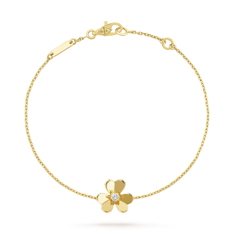 FRIVOLE GOLD FLOWER PINK MALACHITE BRACELET