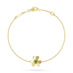 FRIVOLE GOLD FLOWER PINK MALACHITE BRACELET
