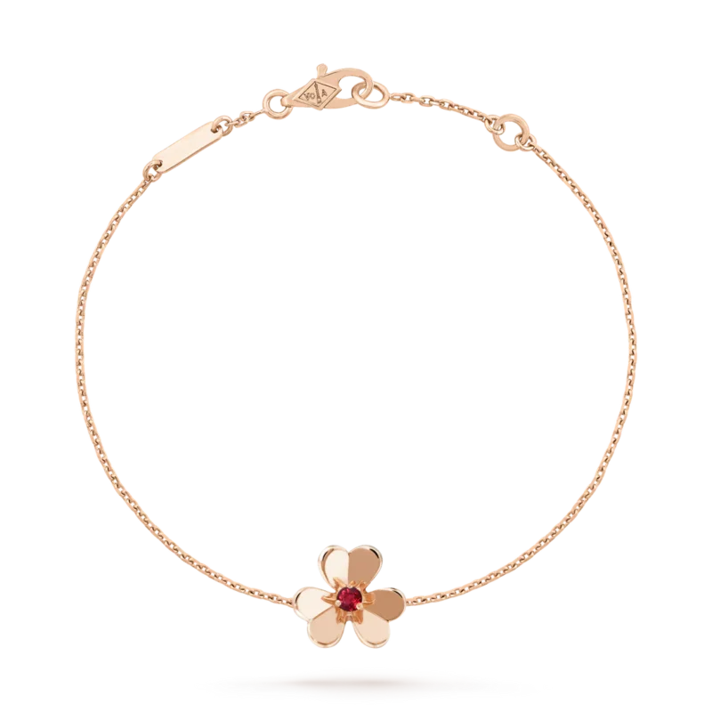 FRIVOLE GOLD FLOWER PINK MALACHITE BRACELET
