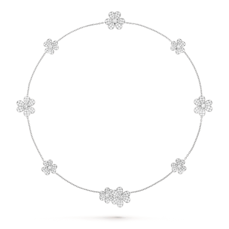 FRIVOLE SILVER 9 FLOWERS NECKLACE