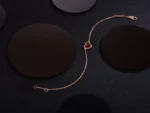 HEART CARNELIAN PINK GOLD BRACELET