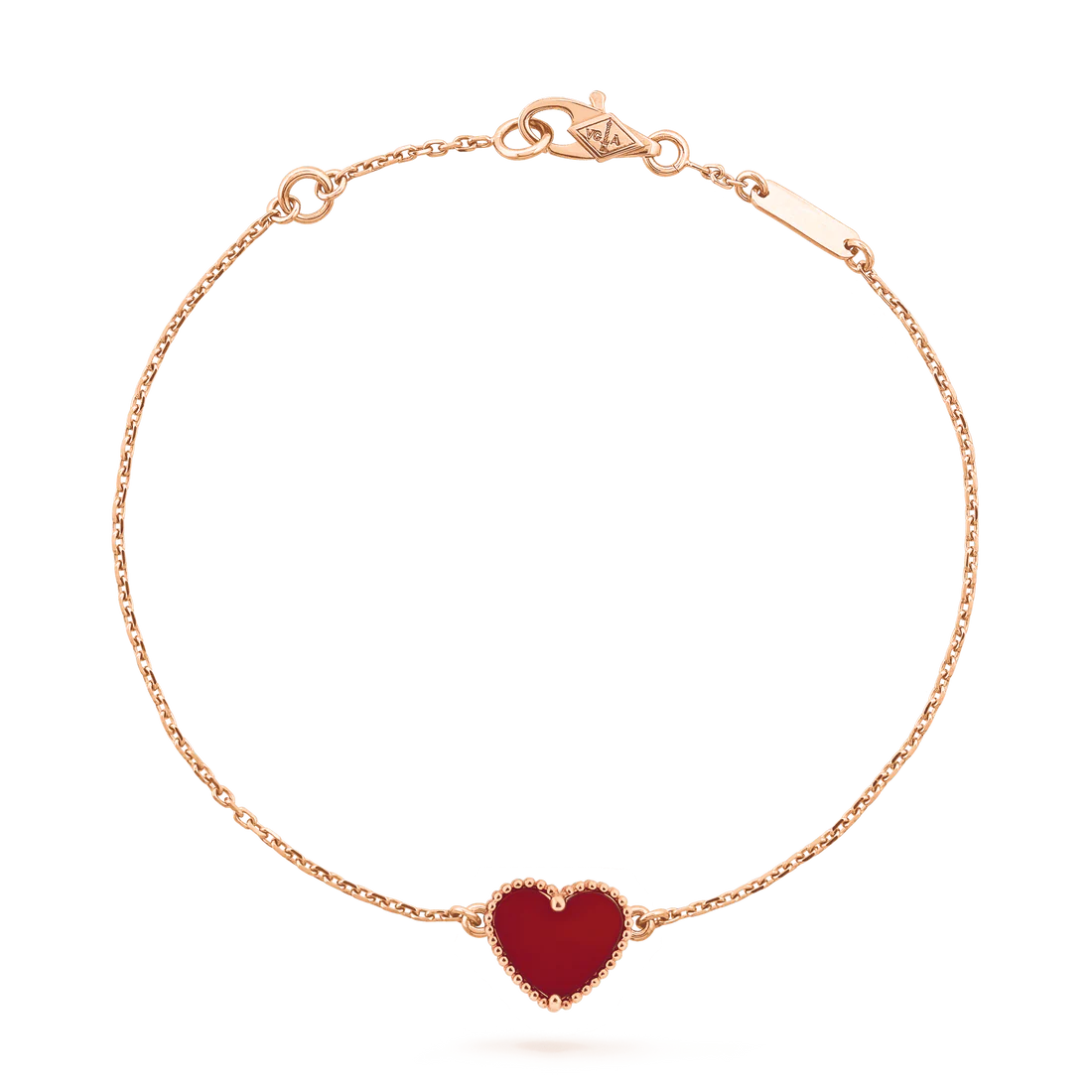 HEART CARNELIAN PINK GOLD BRACELET HEART CARNELIAN PINK GOLD BRACELET