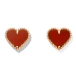 HEART CARNELIAN STUD EARRINGS