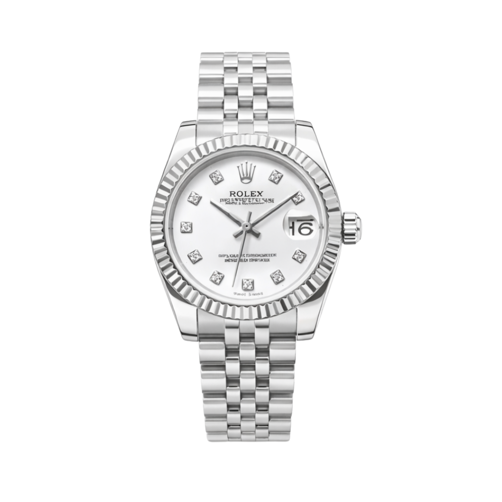 httpswww.canva_.comdesign_28 Rolex Datejust White Diamond Dial Watch - Image 1