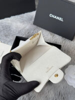 CHANEL 25S CLASSIC FLAP CARD HOLDER 11 IN IVORY CAVIAR GOLD HARDWARE - Image 5