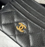 CHANEL 25S CARD HOLDER 11 IN BLACK CAVIAR GOLD HARDWARE - Image 4