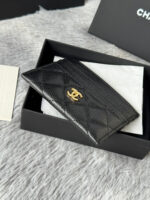 CHANEL 25S CARD HOLDER 11 IN BLACK CAVIAR GOLD HARDWARE - Image 7