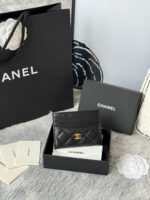 CHANEL 25S CARD HOLDER 11 IN BLACK CAVIAR GOLD HARDWARE - Image 3