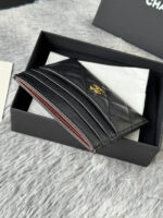 CHANEL 25S CARD HOLDER 11 IN BLACK CAVIAR GOLD HARDWARE - Image 5