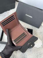 CHANEL 25S CF SMALL TRI FOLD WALLET 11 IN BLACK CAVIAR SILVER HARDWARE - Image 4