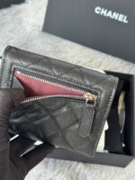 CHANEL 25S CF SMALL TRI FOLD WALLET 11 IN BLACK CAVIAR SILVER HARDWARE - Image 5