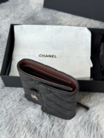 CHANEL 25S CF SMALL TRI FOLD WALLET 11 IN BLACK CAVIAR SILVER HARDWARE - Image 8