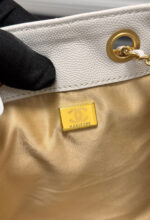 CHANEL 25S HOBO BAG 30 IN WHITE CAVIAR WITH GOLD HARDWARE - Image 17