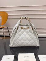 CHANEL 25S HOBO BAG 30 IN WHITE CAVIAR WITH GOLD HARDWARE - Image 12
