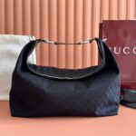 GUCCI 26S HOBO BAG 46 IN BLACK CANVAS - Image 4