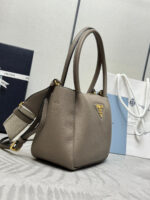 PRADA 25S SMALL BAG 23 IN TAUPE CALFSKIN GOLD HARDWARE - Image 4
