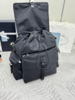 PRADA 25S EXPLORE BACKPACK 39 IN BLACK RE-NYLON AND CALFSKIN - Image 6
