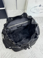 PRADA 25S EXPLORE BACKPACK 39 IN BLACK RE-NYLON AND CALFSKIN - Image 5