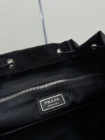 PRADA 25S EXPLORE BACKPACK 39 IN BLACK RE-NYLON AND CALFSKIN - Image 7