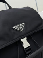 PRADA 25S EXPLORE BACKPACK 39 IN BLACK RE-NYLON AND CALFSKIN - Image 3