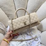 CHANEL 26S COCO HANDLE BAG 32 IN BEIGE CAVIAR CALFSKIN - Image 12