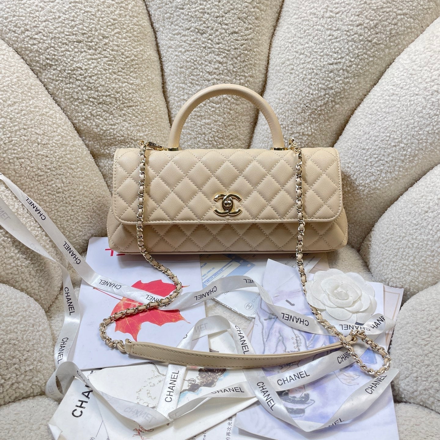 img_0a644df0_20260420_i1776618341746_1850_0_0_jpg CHANEL 26S COCO HANDLE BAG 32 IN BEIGE CAVIAR CALFSKIN - Image 1