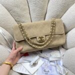 CHANEL 26S CLASSIC FLAP 33 IN BEIGE SUEDE - Image 11