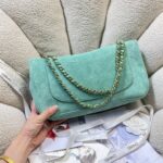 CHANEL 26S CLASSIC FLAP 33 IN MINT GREEN SUEDE - Image 13